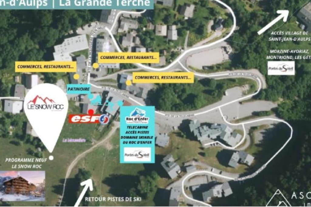 Apartment Dans Neuve Le Snow Roc Sur Les Pistes, Grand Cosy 5 Pers Avec Terrasse Panoramique, Sauna, Wifi Saint-Jean-dʼAulps